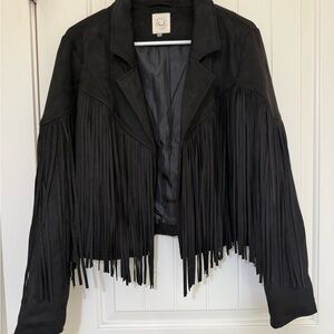 Black Fringe Women's Jacket